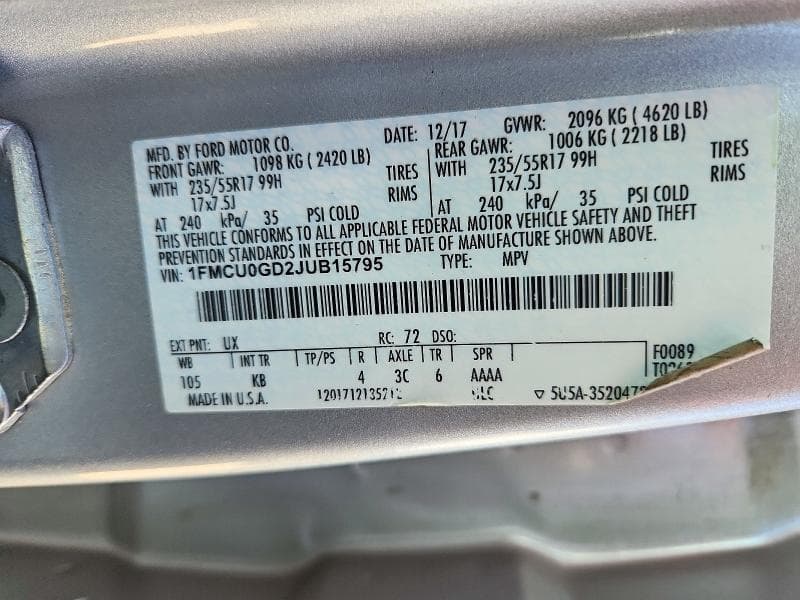 2018 FORD ESCAPE SE 13