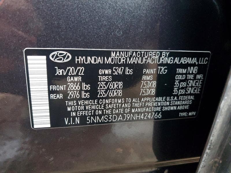 2022 HYUNDAI SANTA FE SEL 14