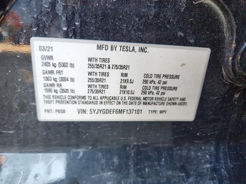 2021 TESLA MODEL Y 13