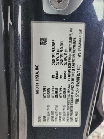 2024 TESLA MODEL 3 12