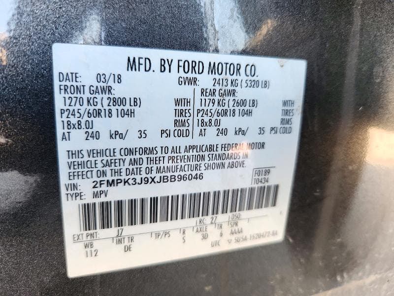 2018 FORD EDGE SEL 14