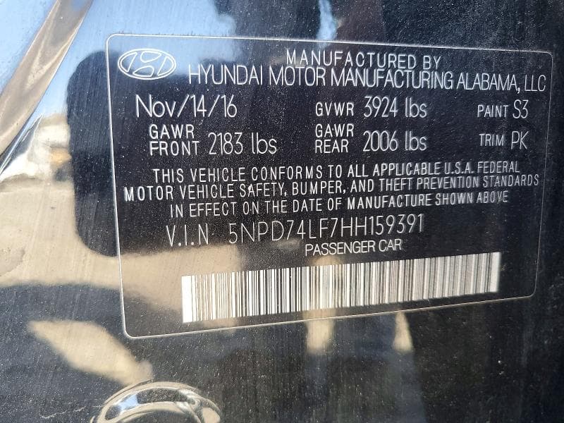 2017 HYUNDAI ELANTRA SE 12