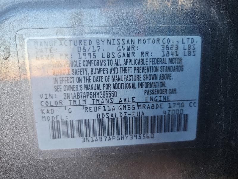 2017 NISSAN SENTRA SV 12