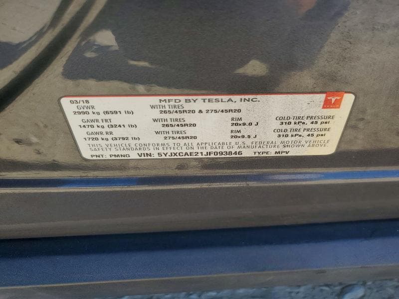 2018 TESLA MODEL X 13