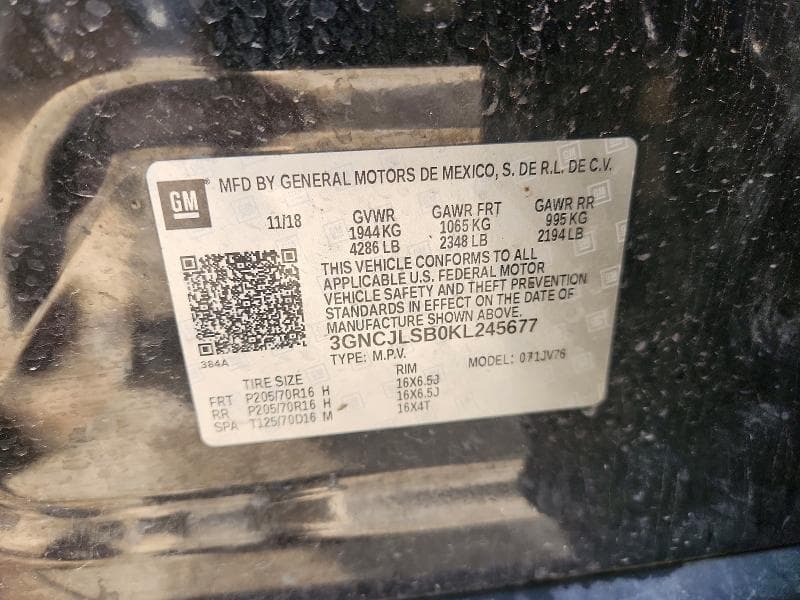 2019 CHEVROLET TRAX 1LT 12