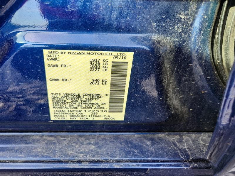 2017 NISSAN ALTIMA 2.5 SR 12