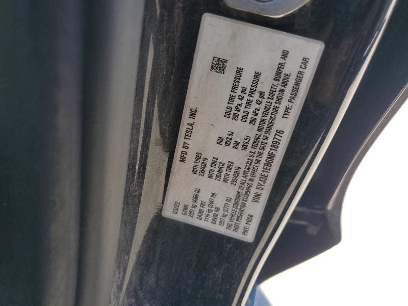 2022 TESLA MODEL 3 12