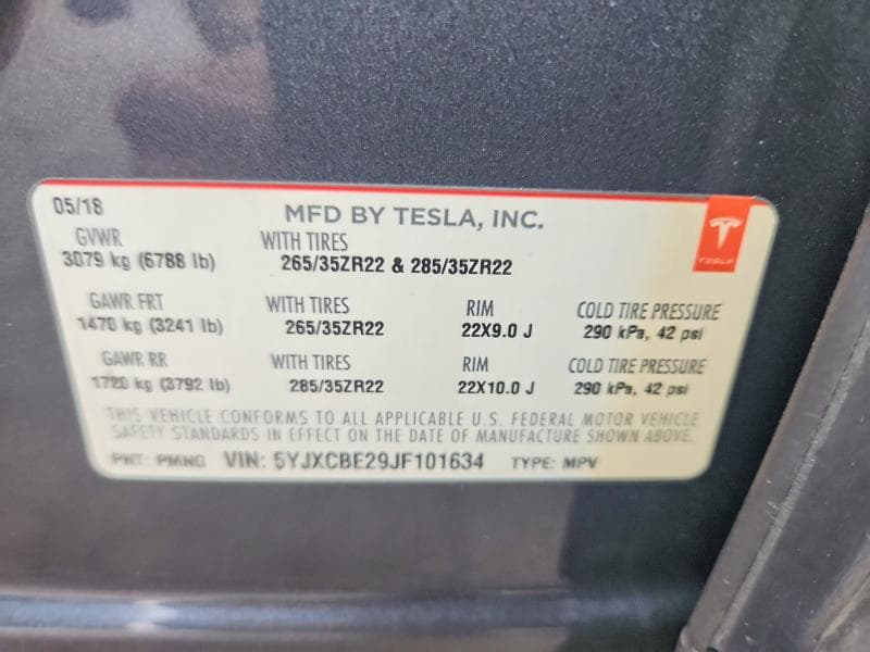 2018 TESLA MODEL X 13