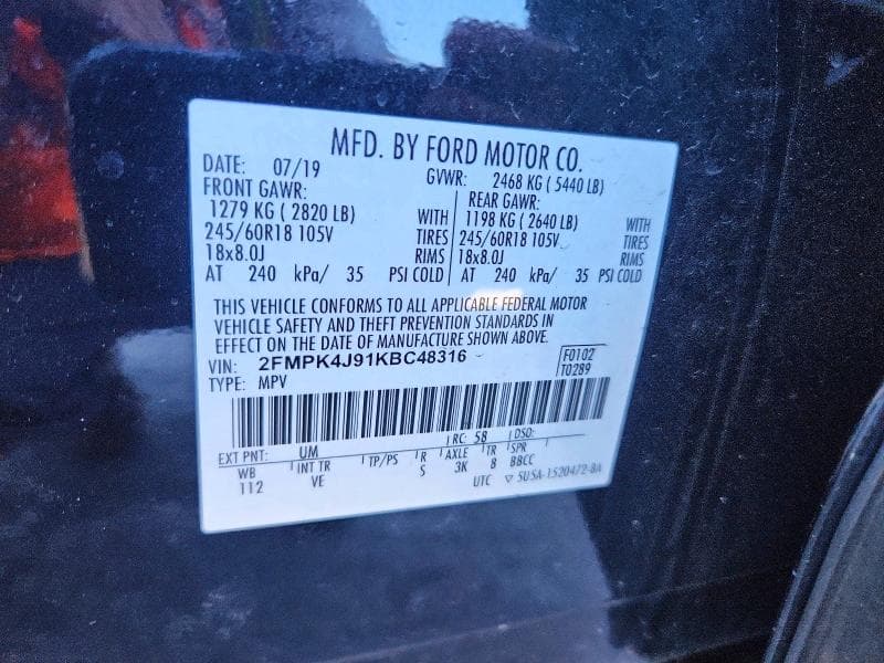 2019 FORD EDGE SEL 14