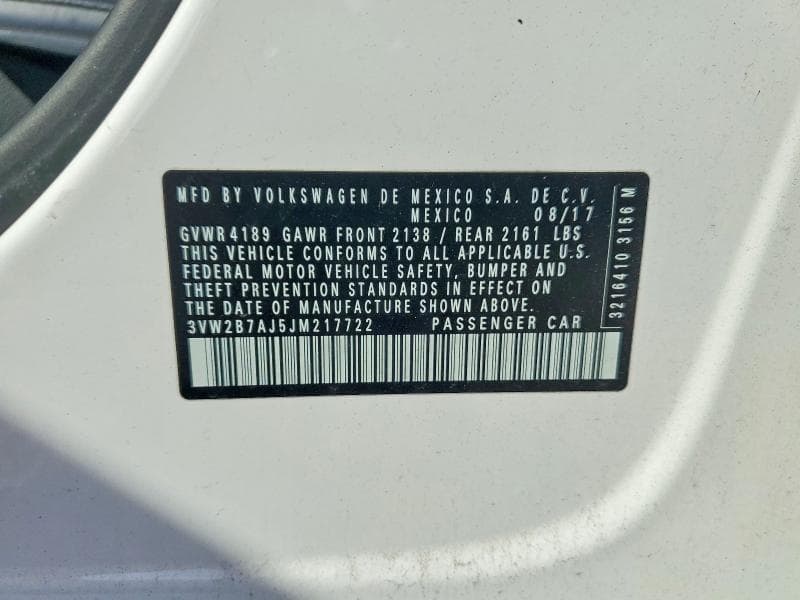 2018 VOLKSWAGEN JETTA S 12