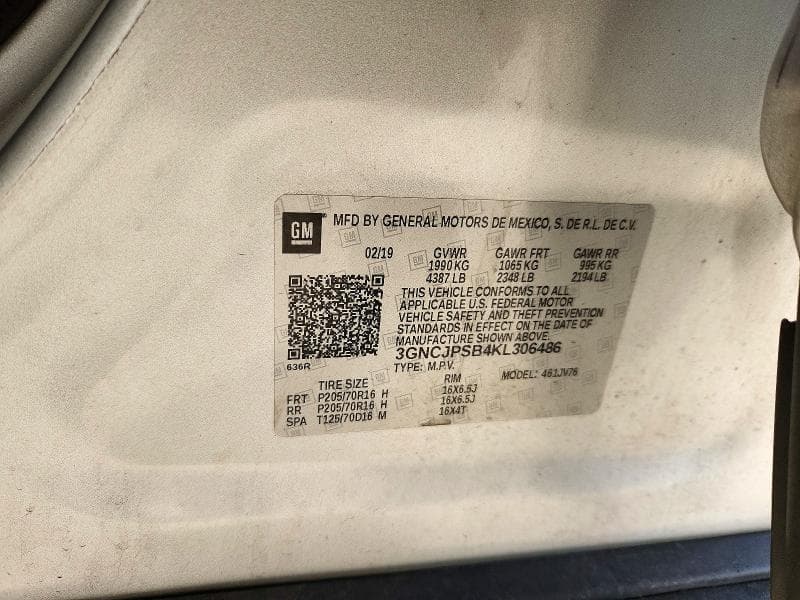 2019 CHEVROLET TRAX 1LT 12