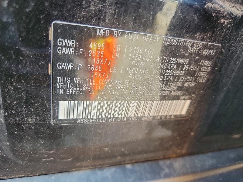 2017 SUBARU OUTBACK 2.5I LIMITED 13