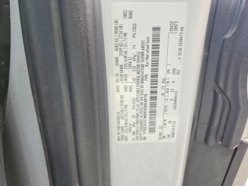 2019 FORD TRANSIT T-350 12