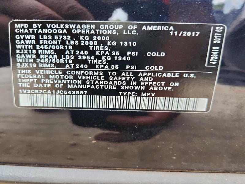 2018 VOLKSWAGEN ATLAS SE 13