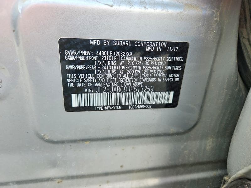2018 SUBARU FORESTER 2.5I 12