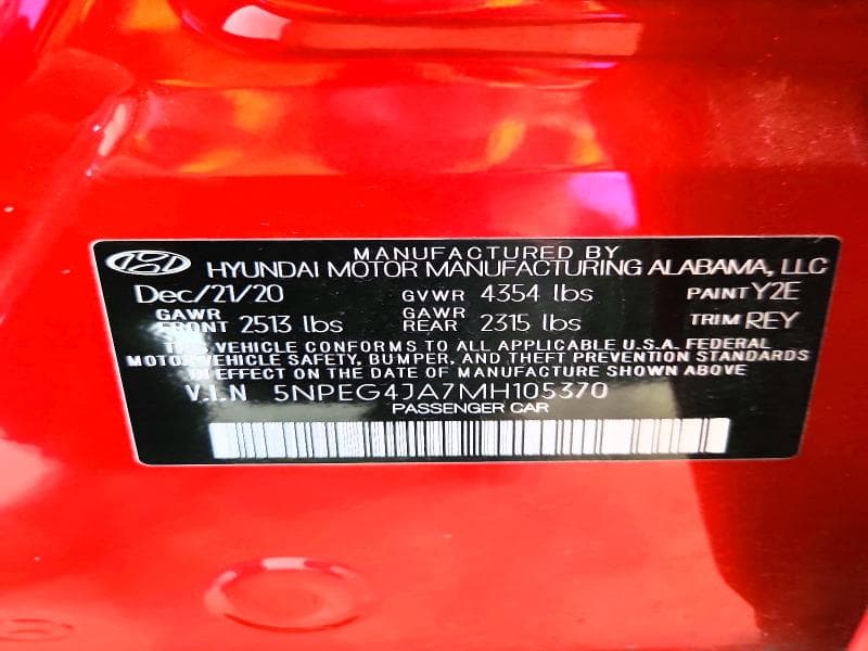2021 HYUNDAI SONATA SE 12
