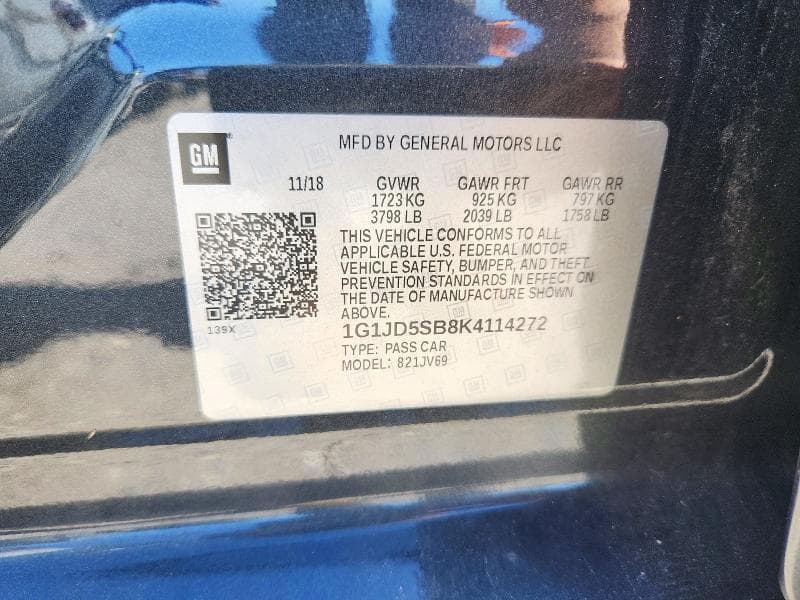 2019 CHEVROLET SONIC LT 12