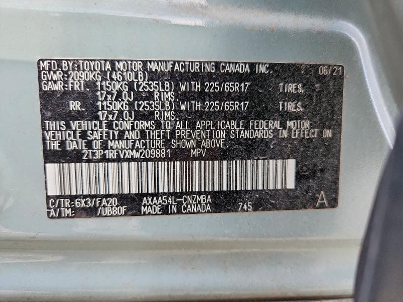 2021 TOYOTA RAV4 XLE 13