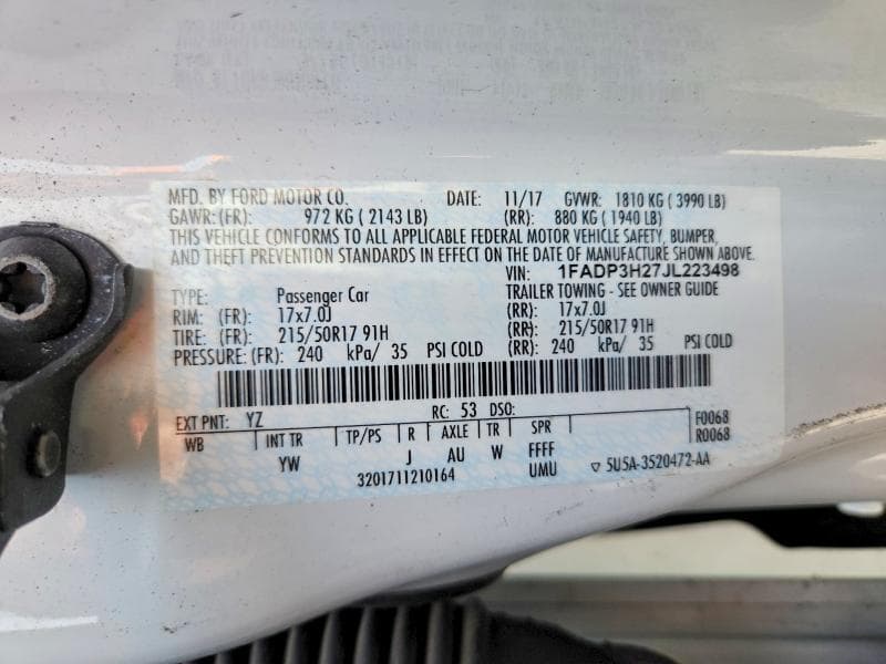 2018 FORD FOCUS SEL 12