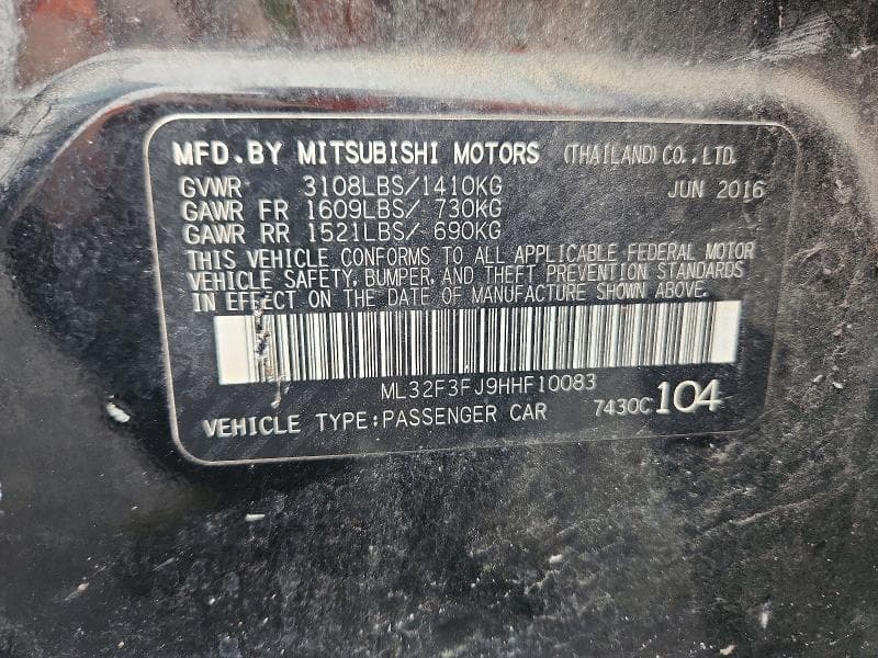 2017 MITSUBISHI MIRAGE G4 ES 12