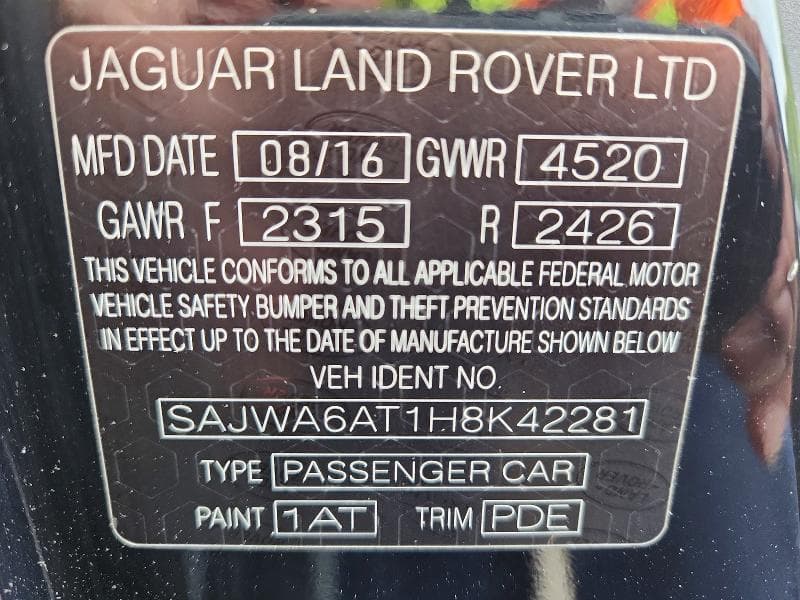 2017 JAGUAR F-TYPE 12