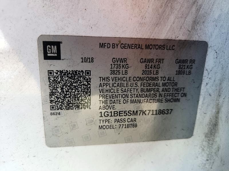 2019 CHEVROLET CRUZE LT 12