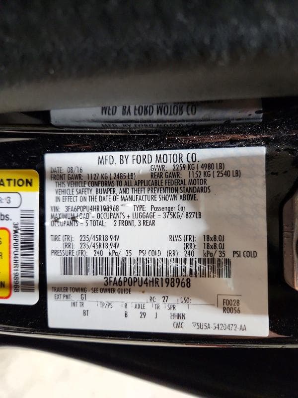 2017 FORD FUSION SE PHEV 13