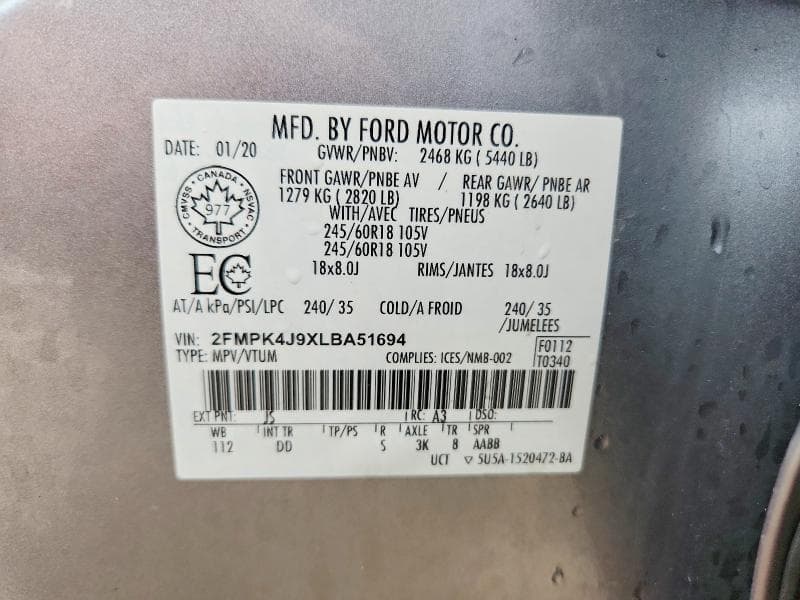 2020 FORD EDGE SEL 13