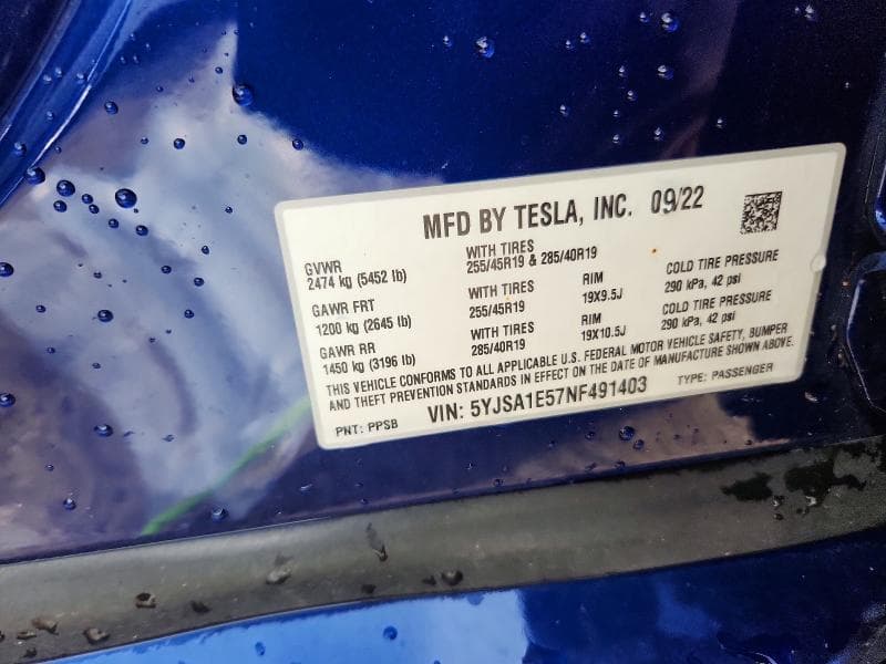 2022 TESLA MODEL S 12