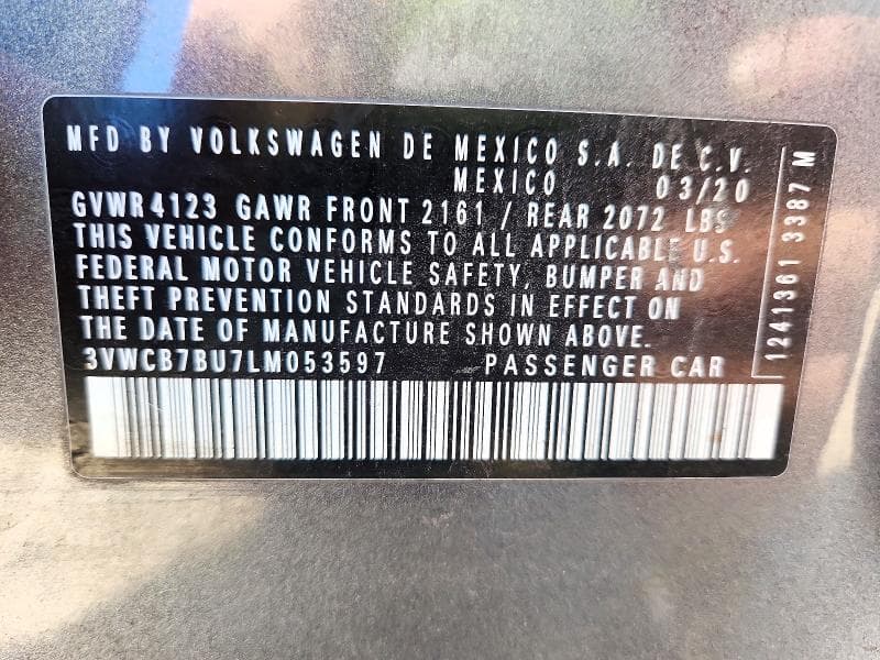2020 VOLKSWAGEN JETTA S 12