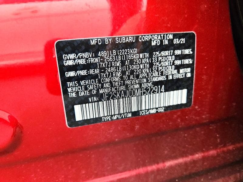 2021 SUBARU FORESTER PREMIUM 12