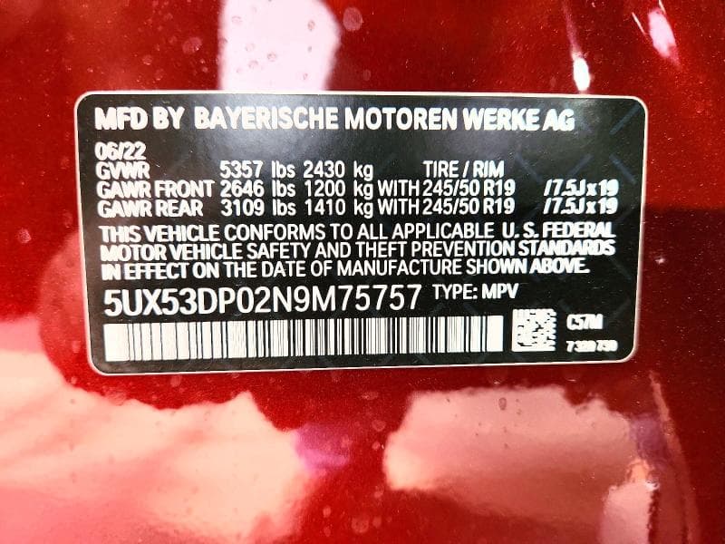 2022 BMW X3 XDRIVE30I 13
