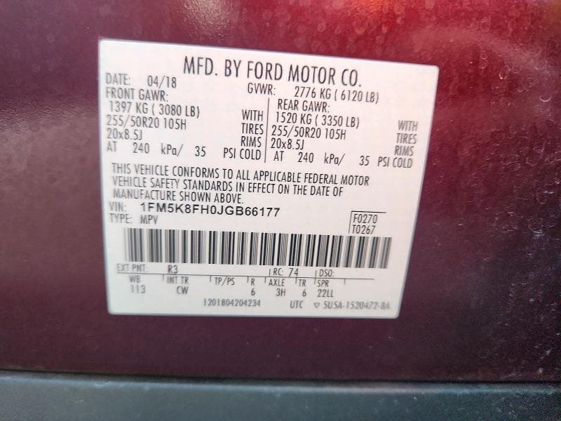 2018 FORD EXPLORER LIMITED 12