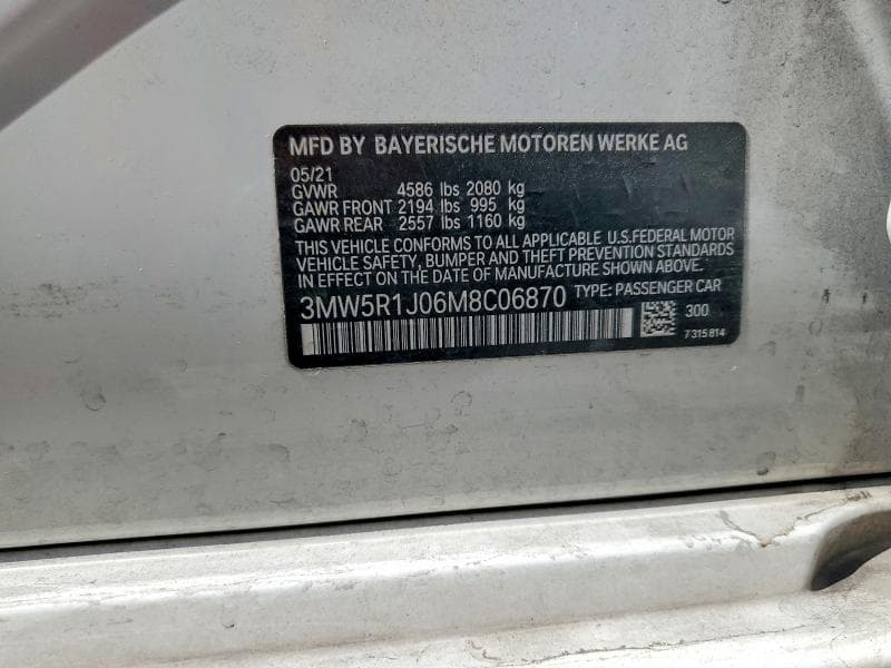 2021 BMW 330I 12