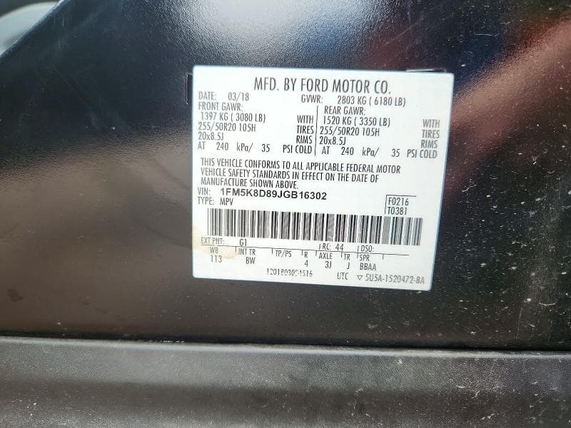 2018 FORD EXPLORER XLT 13