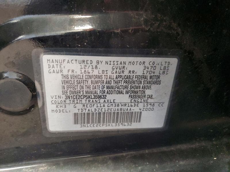 2019 NISSAN VERSA NOTE SV 14