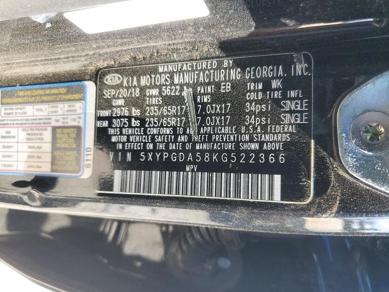 2019 KIA SORENTO LX V6 13