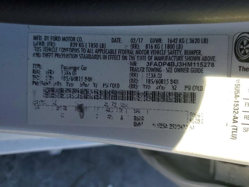 2017 FORD FIESTA SE 12