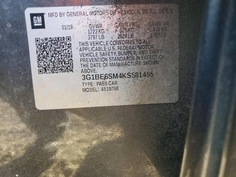 2019 CHEVROLET CRUZE LT 12