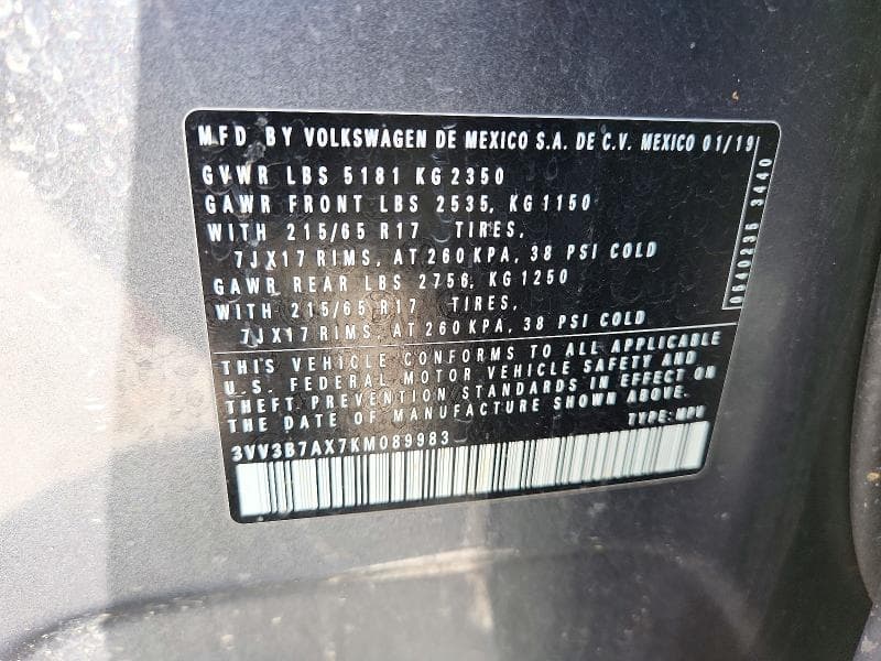 2019 VOLKSWAGEN TIGUAN SE 13