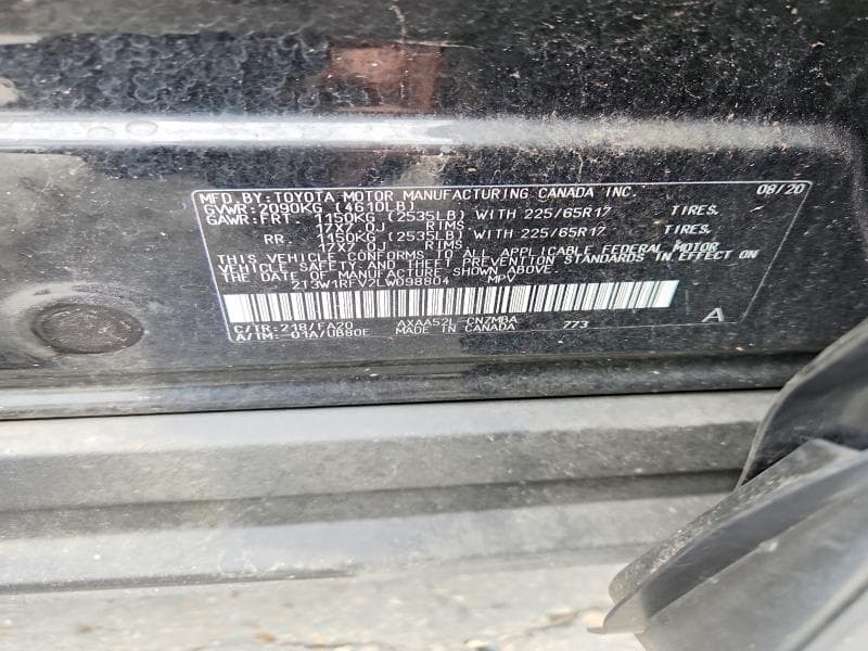 2020 TOYOTA RAV4 XLE 14