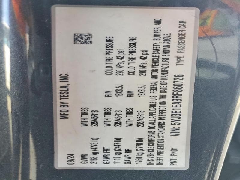 2024 TESLA MODEL 3 12