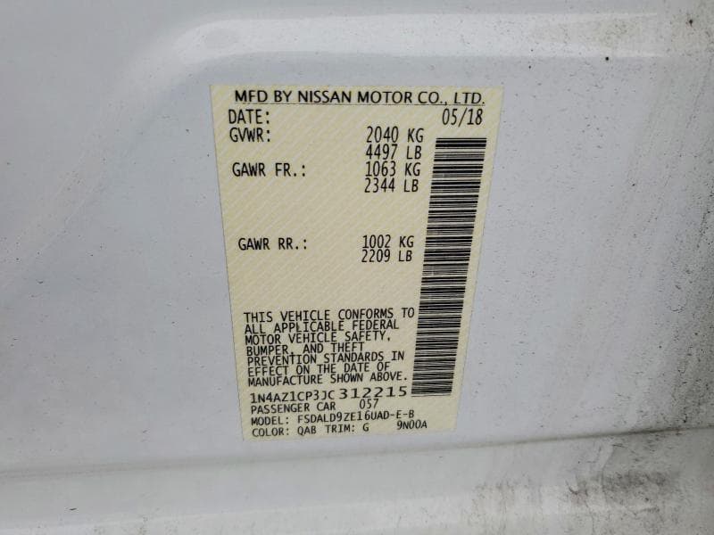 2018 NISSAN LEAF SV 12