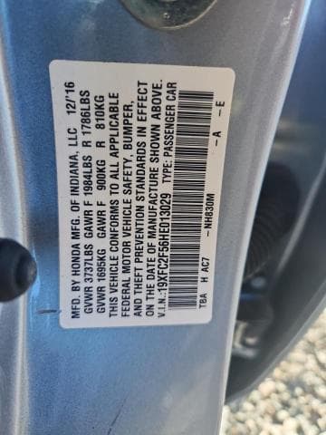 2017 HONDA CIVIC LX 12