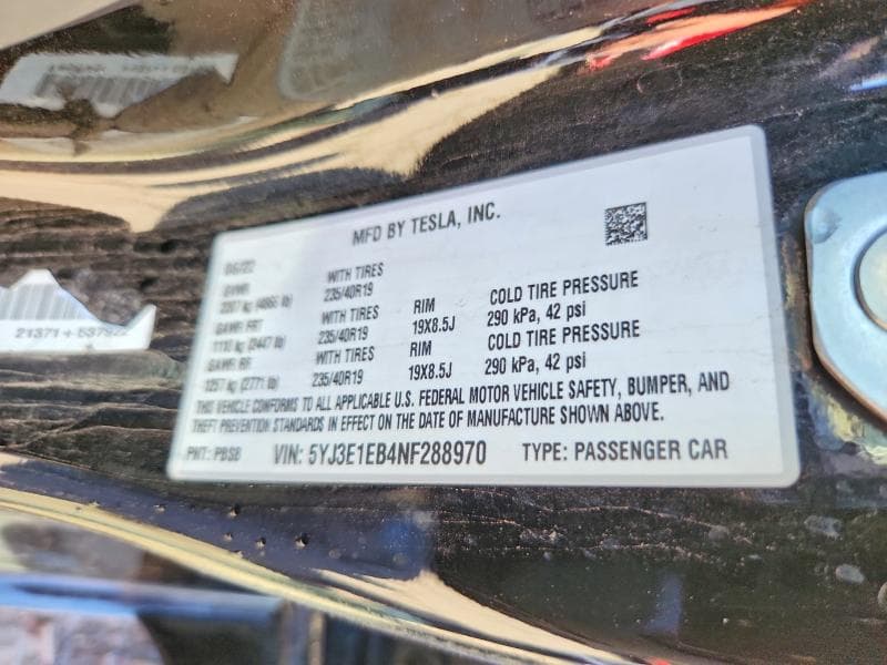 2022 TESLA MODEL 3 12