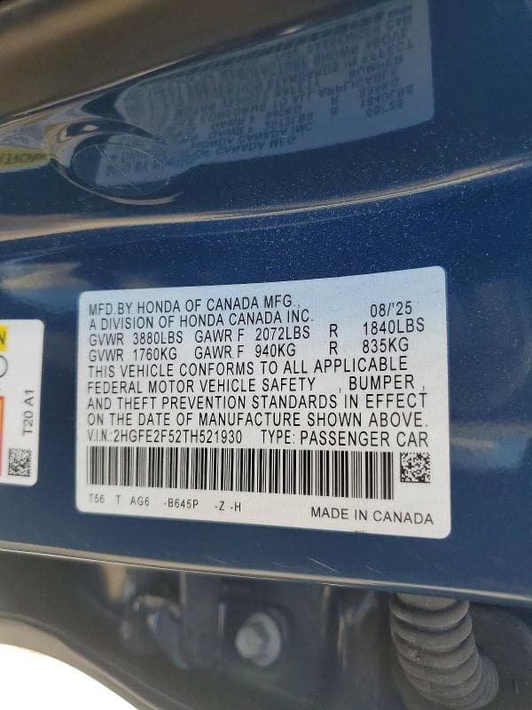 2026 HONDA CIVIC SPORT 12