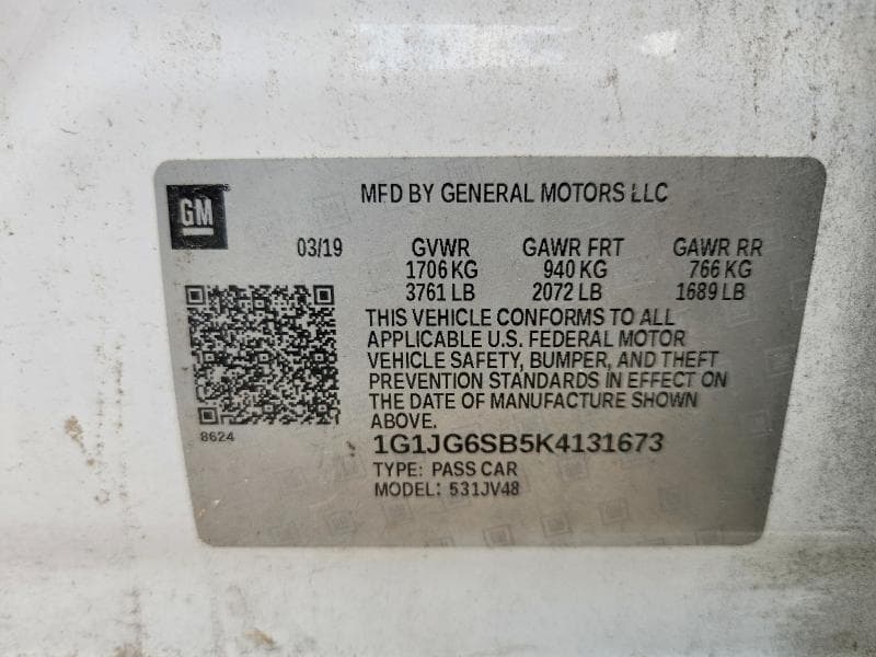 2019 CHEVROLET SONIC 12