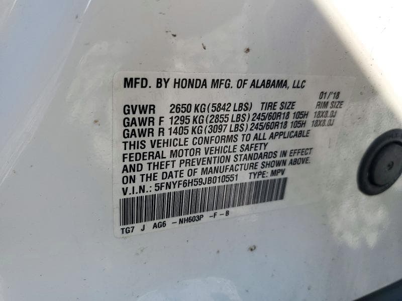 2018 HONDA PILOT EXL 13