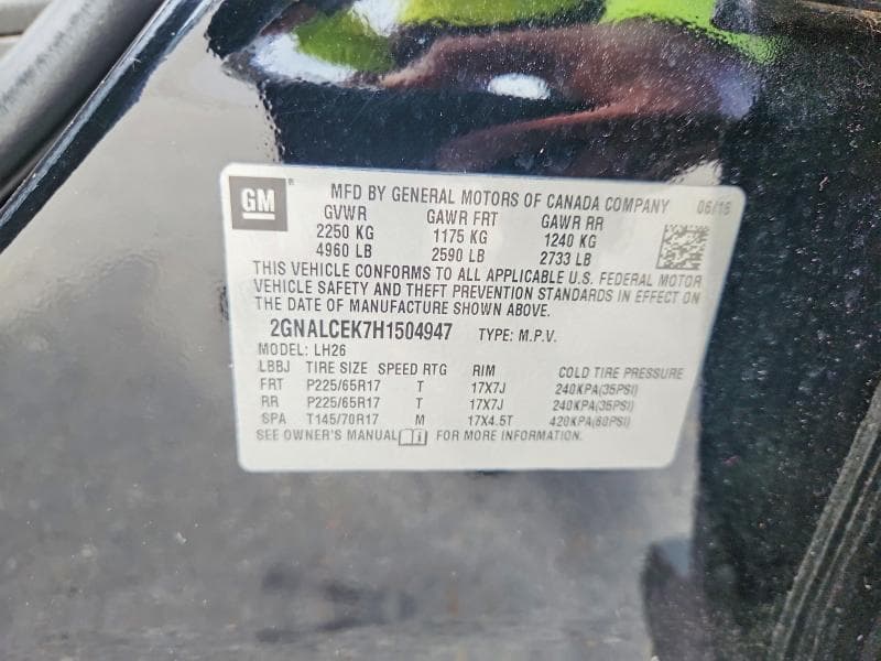 2017 CHEVROLET EQUINOX LT 13