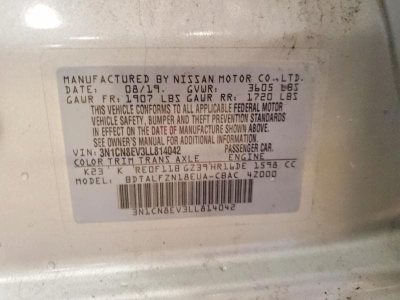 2020 NISSAN VERSA SV 12